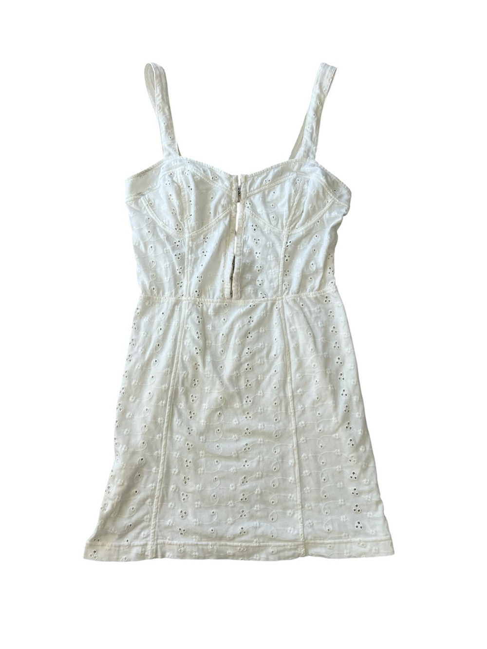 Intimately Free People White/Cream Corset Eyelet Mini Dress